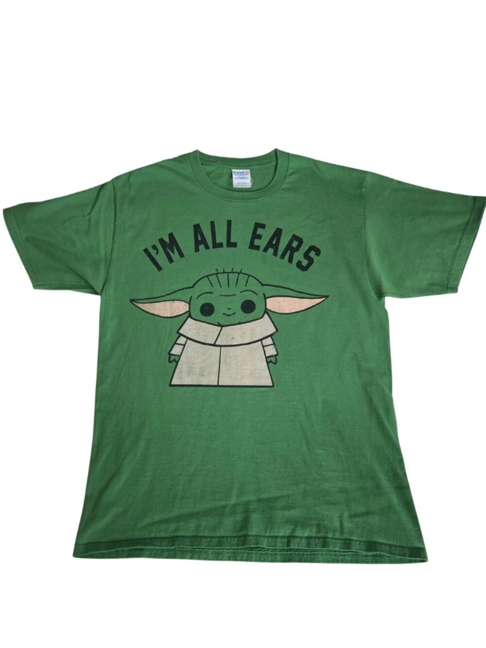 Star Wars Grogu Baby Yoda I'm All Ears Green Graphic T-Shirt Men's Medium M